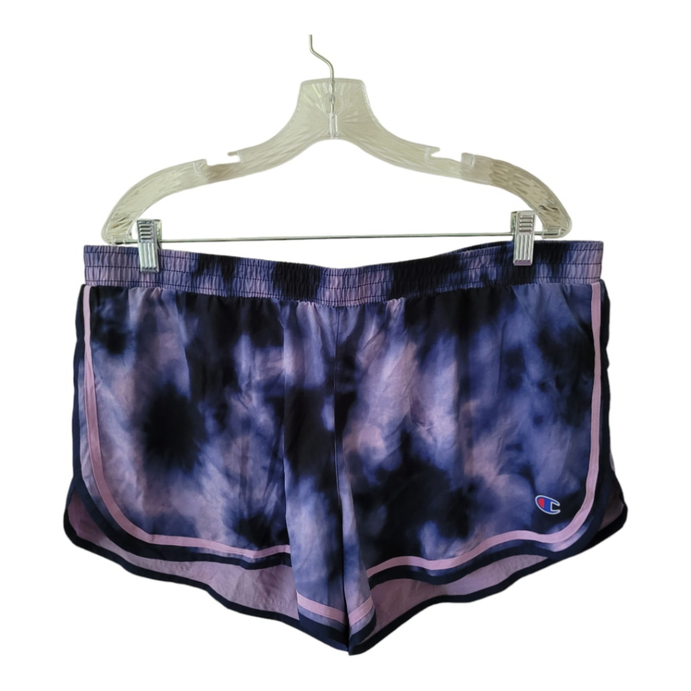 Purple Tie Dye Champion Running Shorts
